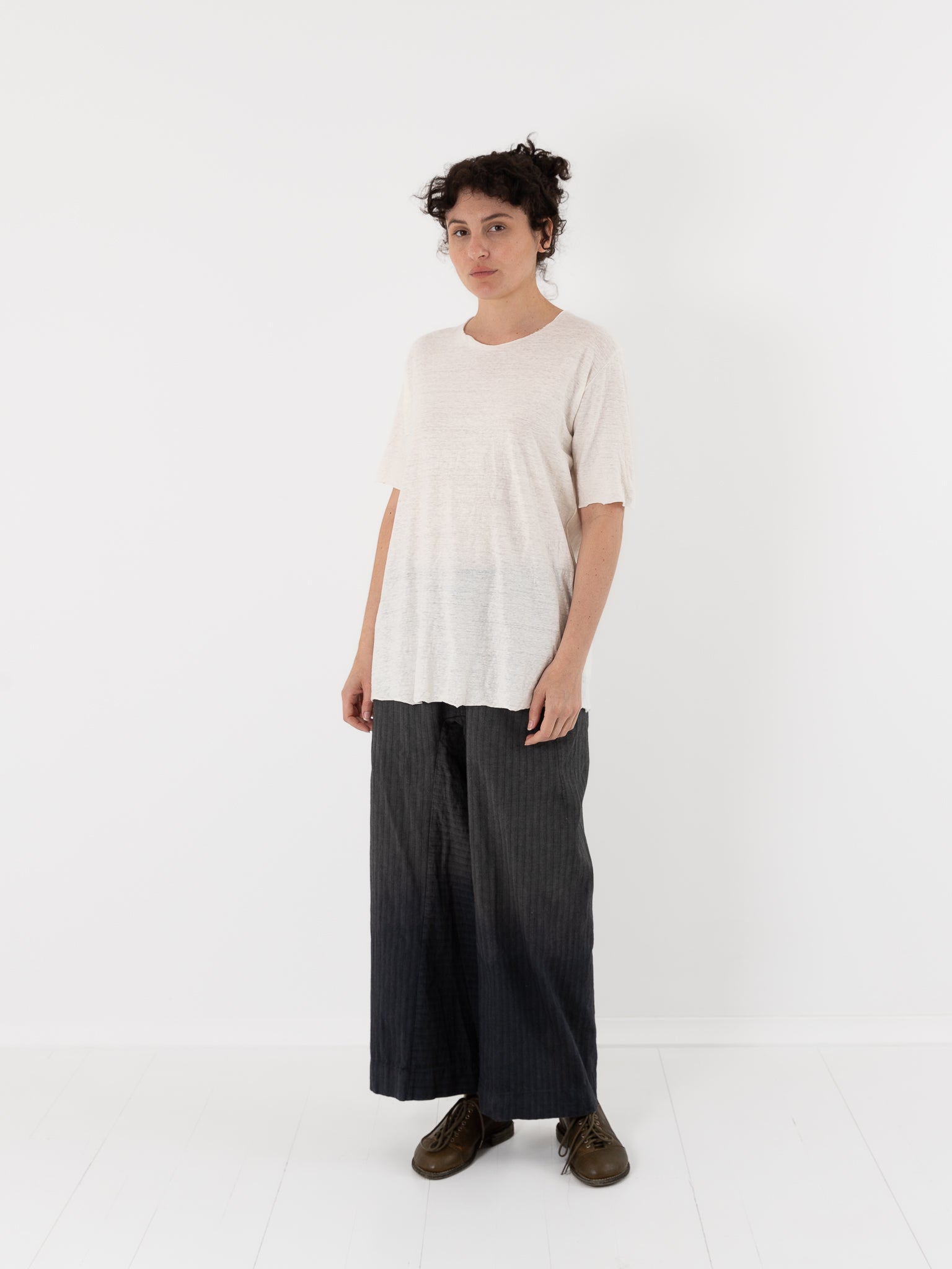 Atelier Suppan Linen Tee Shirt 64 in White - ATELIER SUPPAN at Worthwhile - shop TOP
