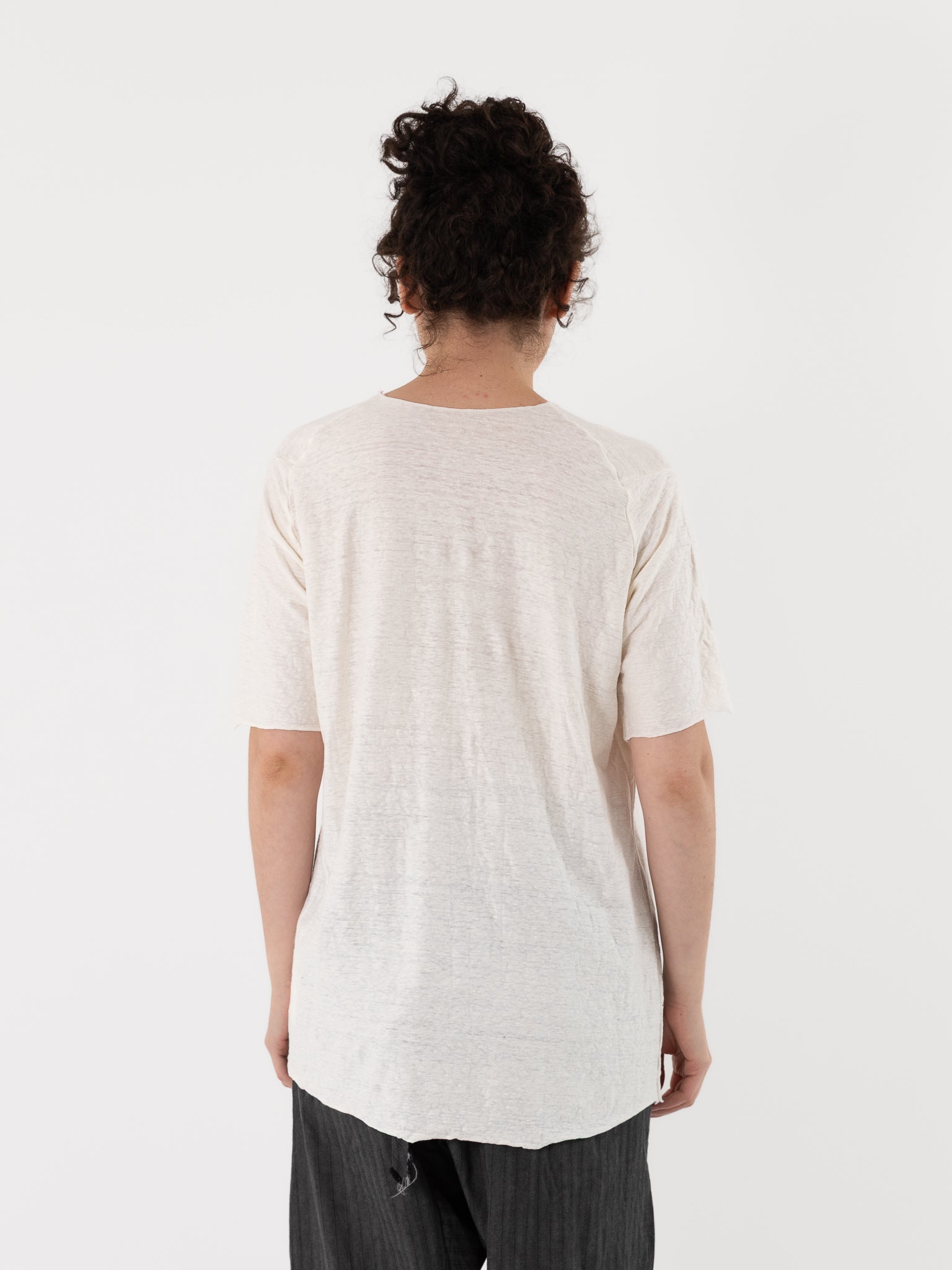 Atelier Suppan Linen Tee Shirt 64 in White - ATELIER SUPPAN at Worthwhile - shop TOP