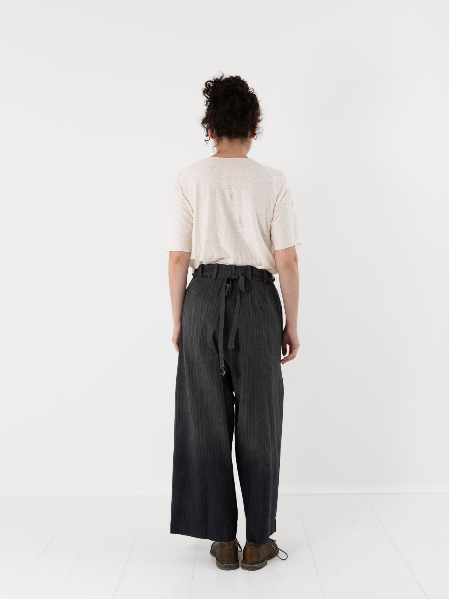 Atelier Suppan Striped Trousers 44 in Grey Blue - ATELIER SUPPAN at Worthwhile - shop PANT