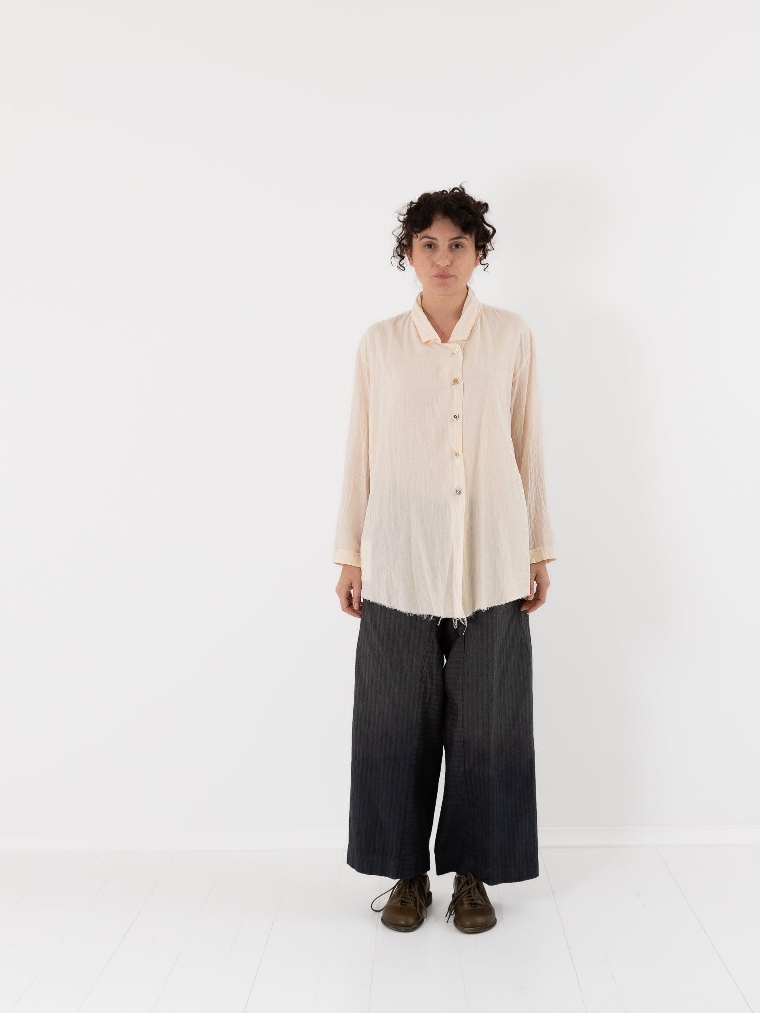 Atelier Suppan Front Double Shirt 53 in Off White - ATELIER SUPPAN at Worthwhile - shop TOP