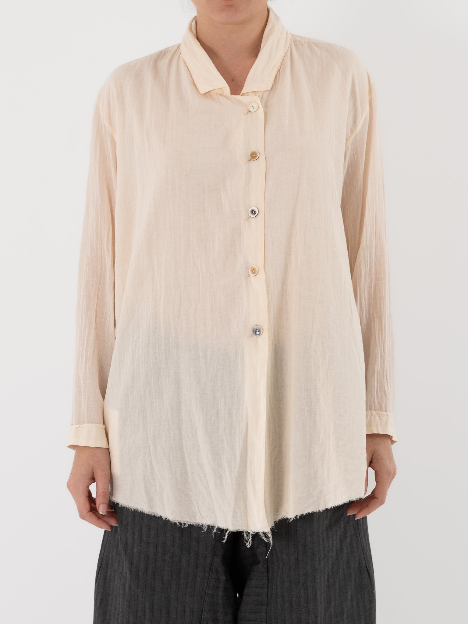 Atelier Suppan Front Double Shirt 53 in Off White - ATELIER SUPPAN at Worthwhile - shop TOP