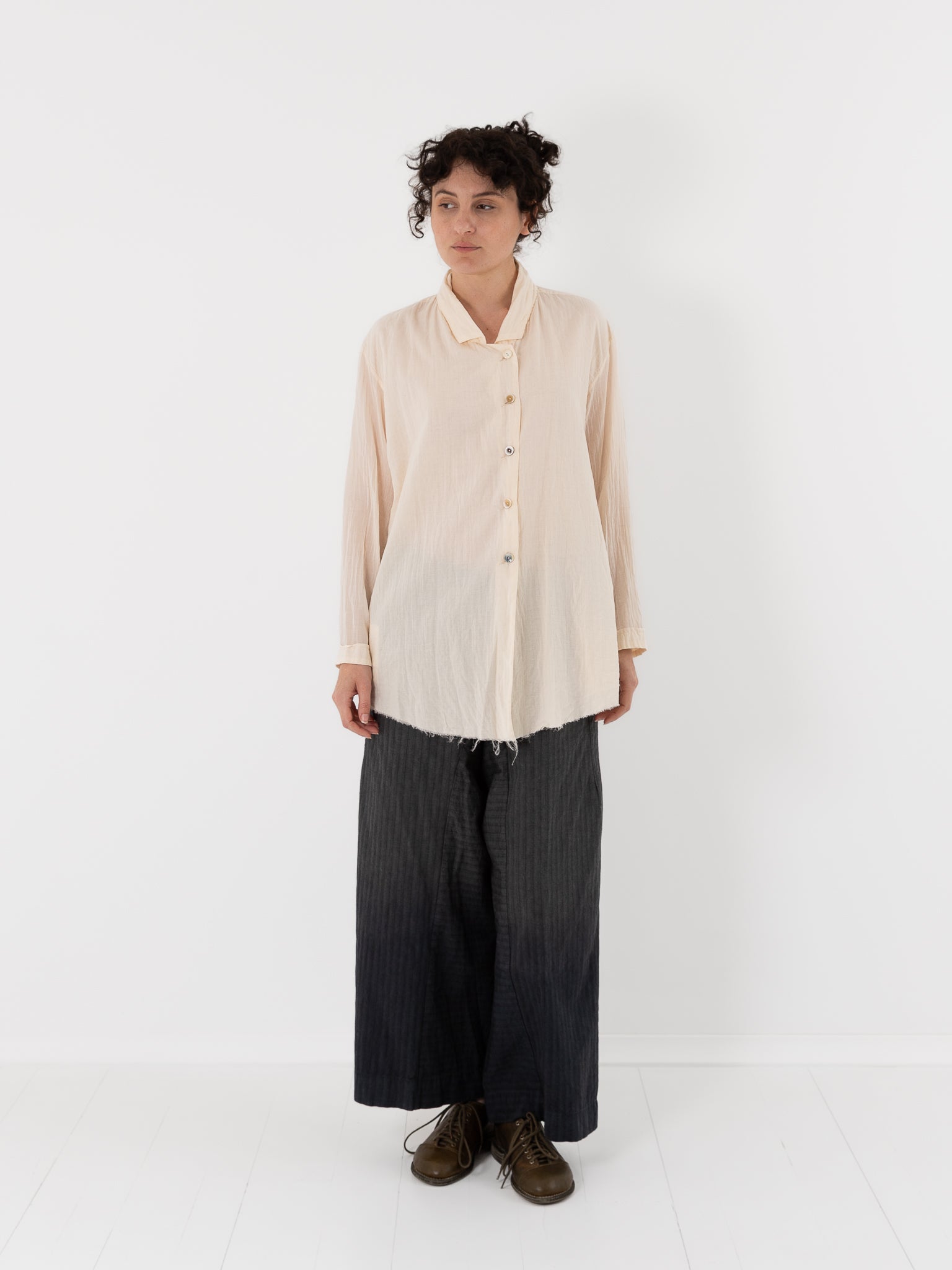 Atelier Suppan Front Double Shirt 53 in Off White - ATELIER SUPPAN at Worthwhile - shop TOP