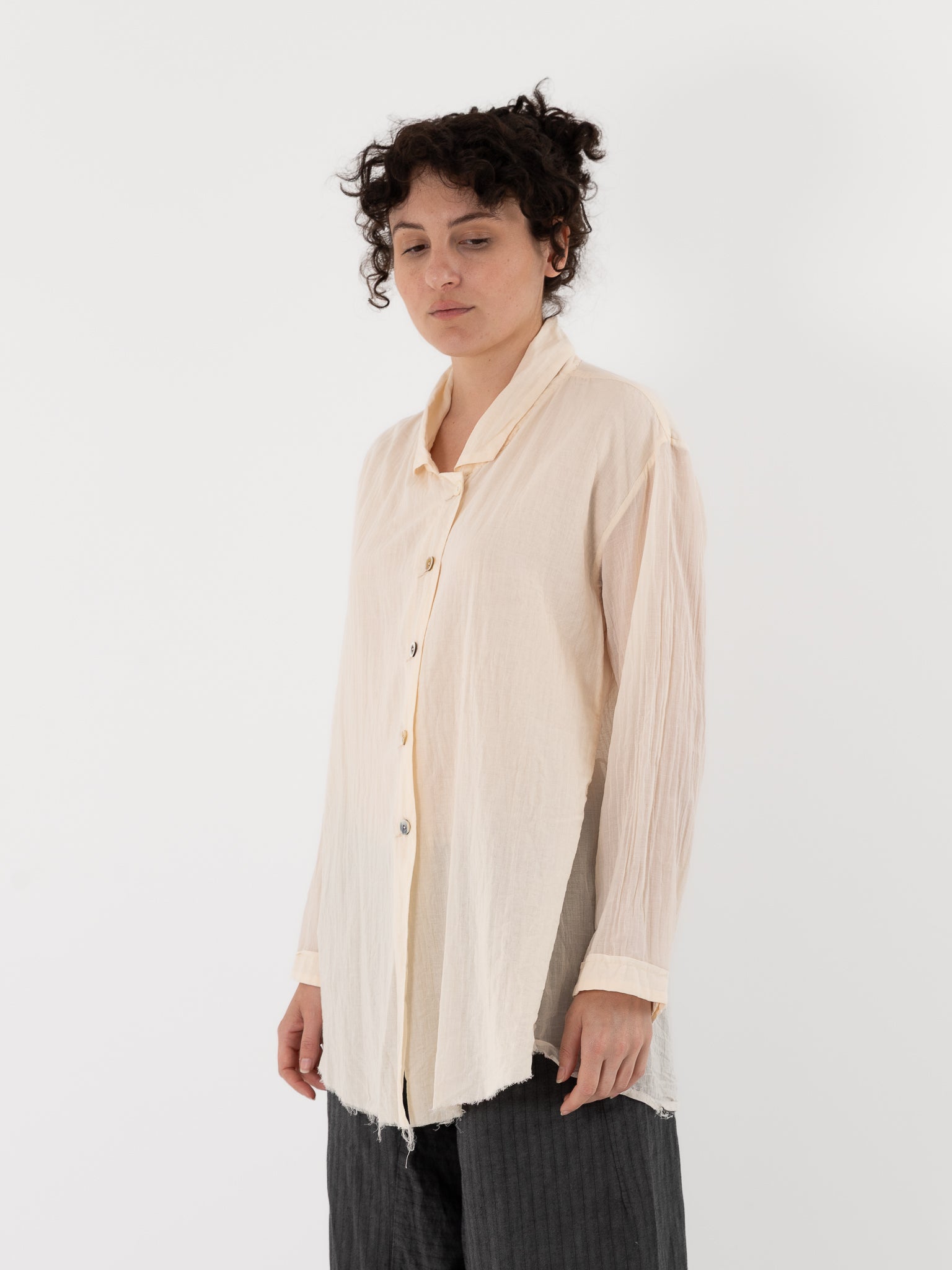 Atelier Suppan Front Double Shirt 53 in Off White - ATELIER SUPPAN at Worthwhile - shop TOP