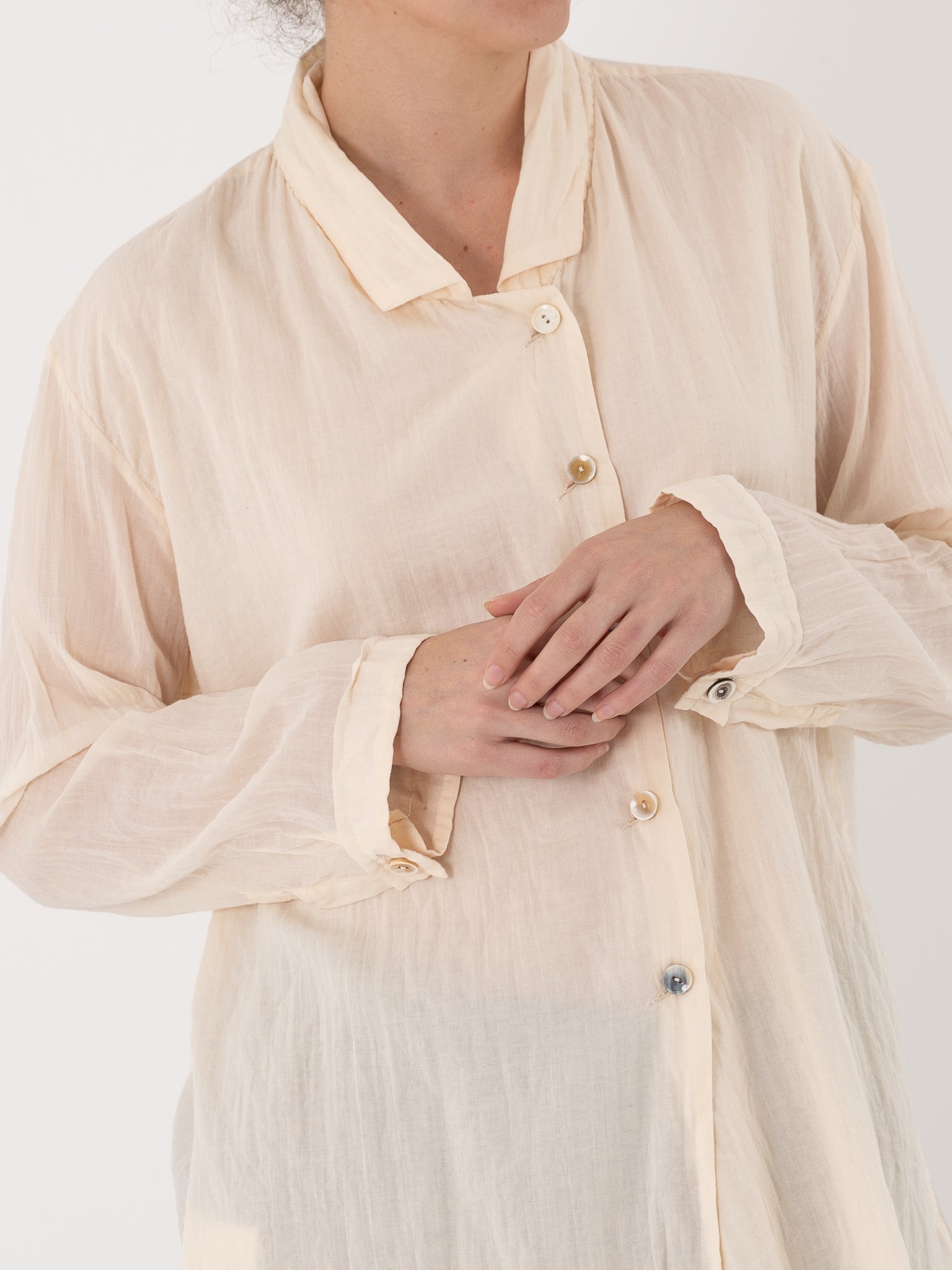 Atelier Suppan Front Double Shirt 53 in Off White - ATELIER SUPPAN at Worthwhile - shop TOP