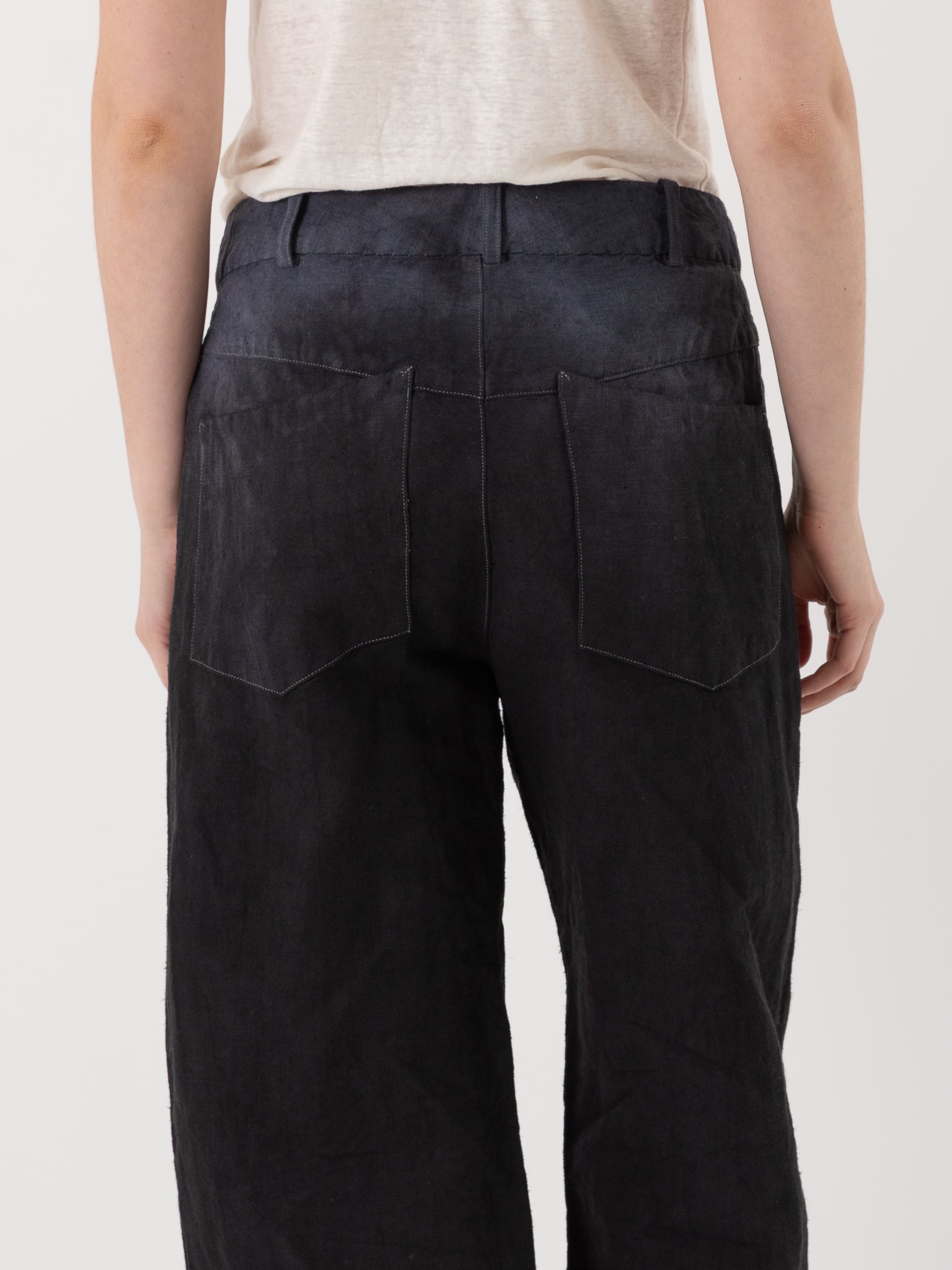 Atelier Suppan Hemp Jeans 45 in Blue Dip Dye - ATELIER SUPPAN at Worthwhile - shop PANT
