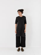 Atelier Suppan Long Linen Tee Shirt 66 in Black - ATELIER SUPPAN at Worthwhile - shop TOP