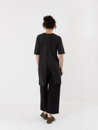 Atelier Suppan Long Linen Tee Shirt 66 in Black - ATELIER SUPPAN at Worthwhile - shop TOP