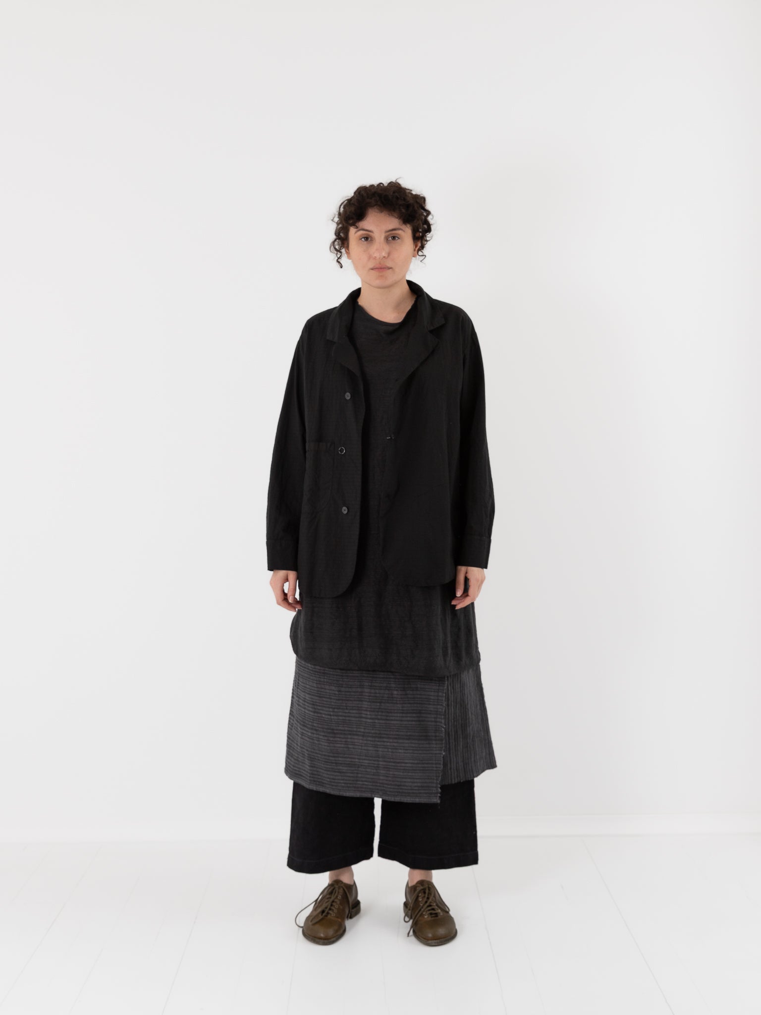 Atelier Suppan Shirt Jacket 16 in Black Stripes - ATELIER SUPPAN at Worthwhile - shop JACKET