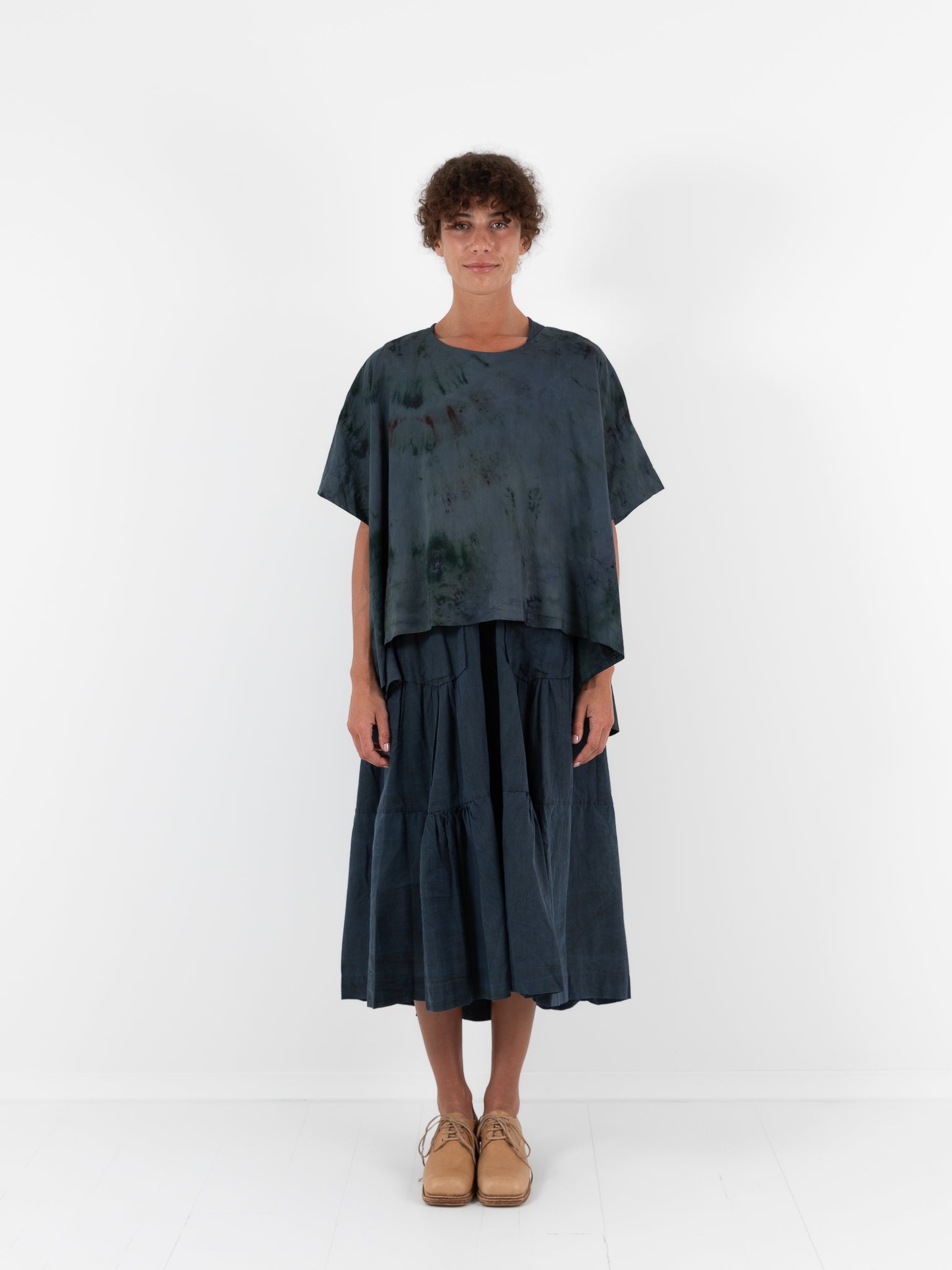 Atelier Suppan Oversize Top 45 in Blue Green - ATELIER SUPPAN at Worthwhile - shop TOP