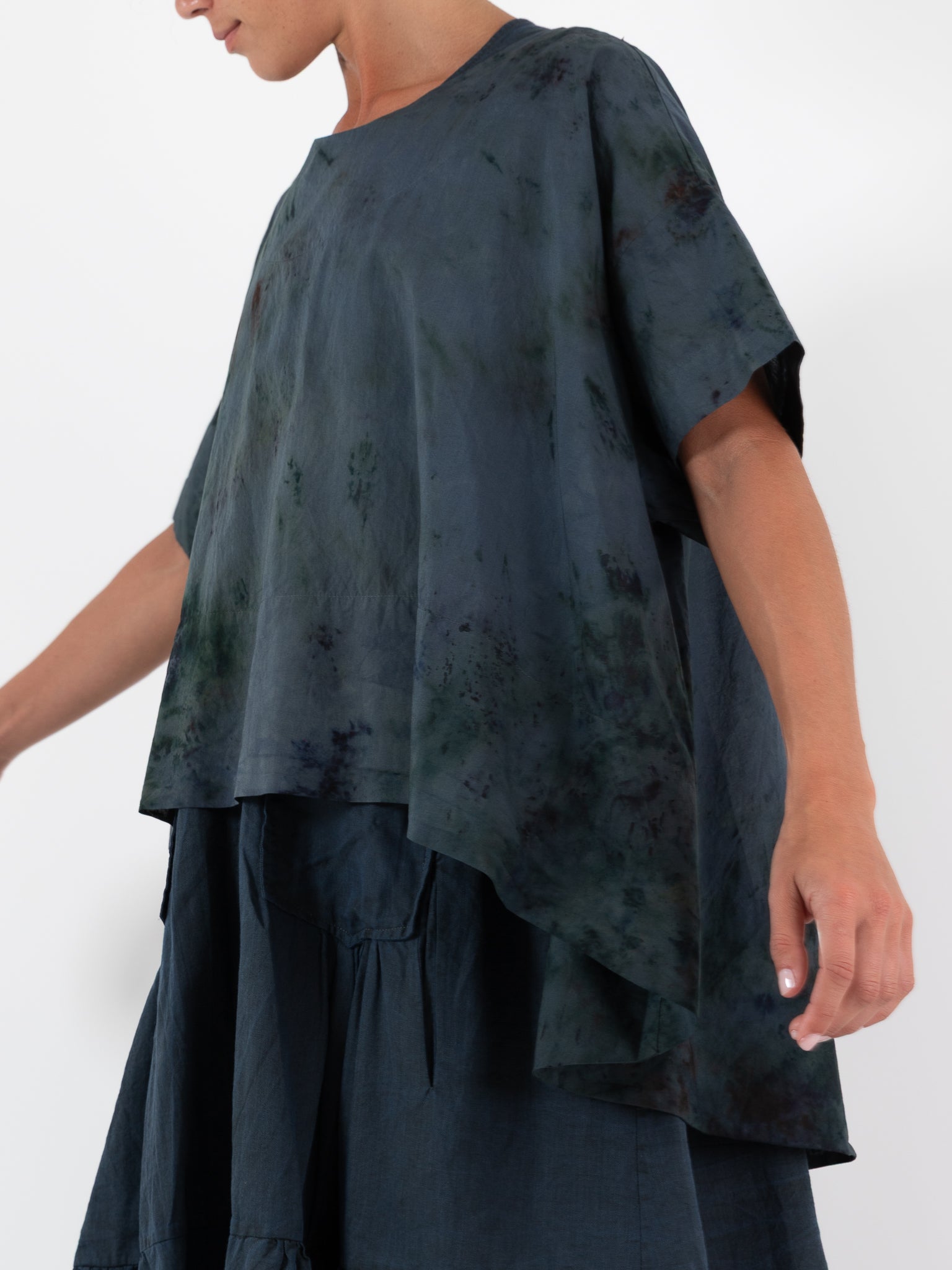 Atelier Suppan Oversize Top 45 in Blue Green - ATELIER SUPPAN at Worthwhile - shop TOP