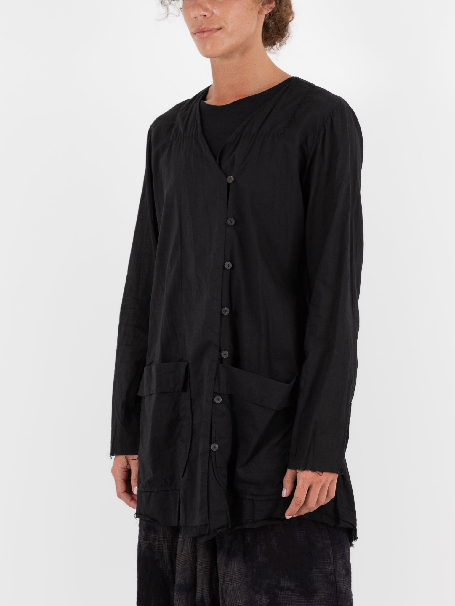 Atelier Suppan Front Pocket Shirt 36 in Dark - ATELIER SUPPAN at Worthwhile - shop TOP