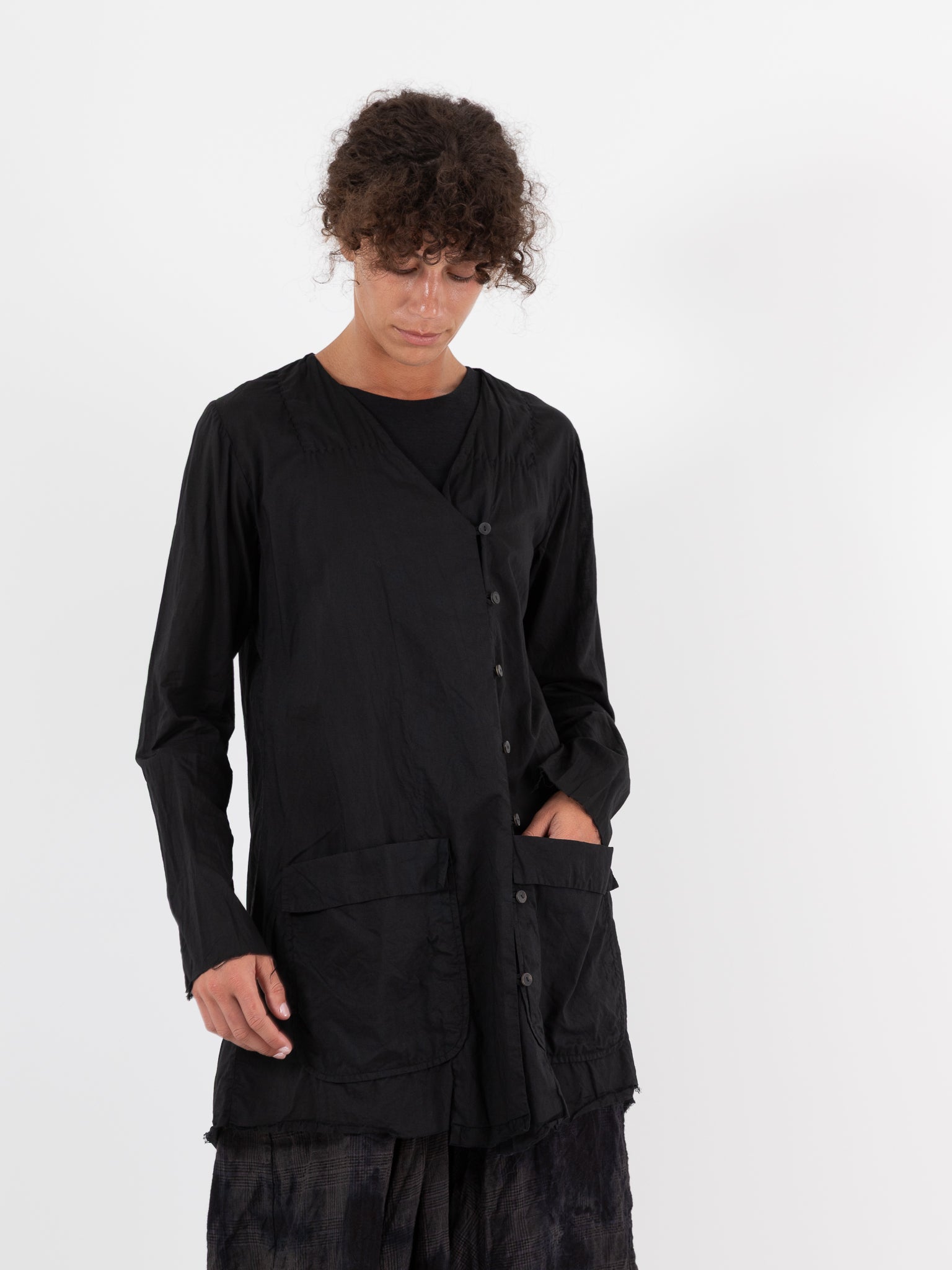 Atelier Suppan Front Pocket Shirt 36 in Dark - ATELIER SUPPAN at Worthwhile - shop TOP