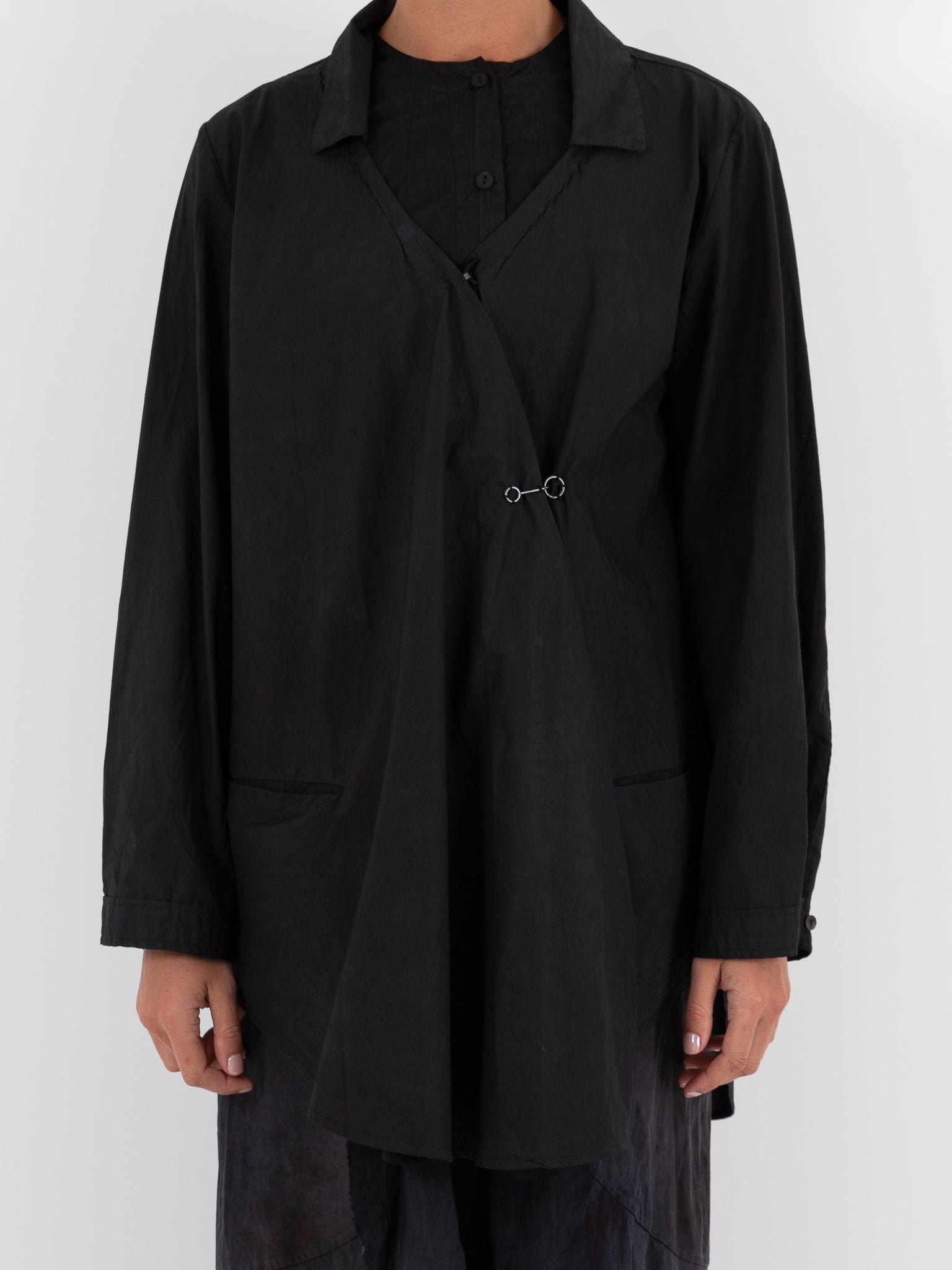 Atelier Suppan Shirt Jacket 35 with Round Hook in Dark - ATELIER SUPPAN at Worthwhile - shop JACKET