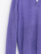 Auralee Baby Suri Alpaca Sheer Knit Skipper Polo in Purple - AURALEE at Worthwhile - shop TOP
