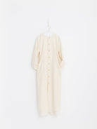 Auralee Fulled Wool Silk Collarless Dress in Ivory - AURALEE at Worthwhile - shop DRESS
