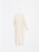 Auralee Fulled Wool Silk Collarless Dress in Ivory - AURALEE at Worthwhile - shop DRESS