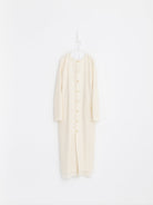 Auralee Fulled Wool Silk Collarless Dress in Ivory - AURALEE at Worthwhile - shop DRESS
