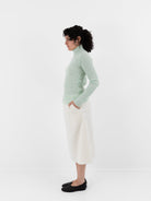 Auralee Fulled Wool Silk Skirt in Ivory - AURALEE at Worthwhile - shop SKIRT
