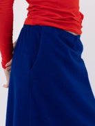 Auralee Fulled Wool Silk Skirt in Royal Blue - AURALEE at Worthwhile - shop SKIRT