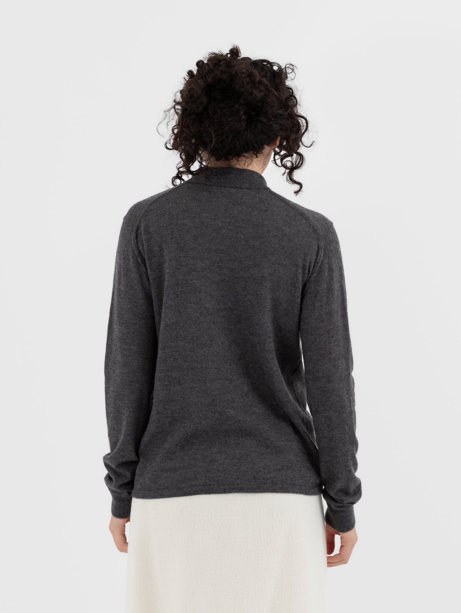 Auralee High Gauge Cashmere Cardigan Top in Charcoal at Worthwhile