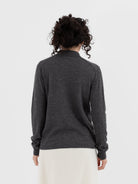 Auralee High Gauge Cashmere Cardigan Top in Charcoal - AURALEE at Worthwhile - shop CARDIGAN