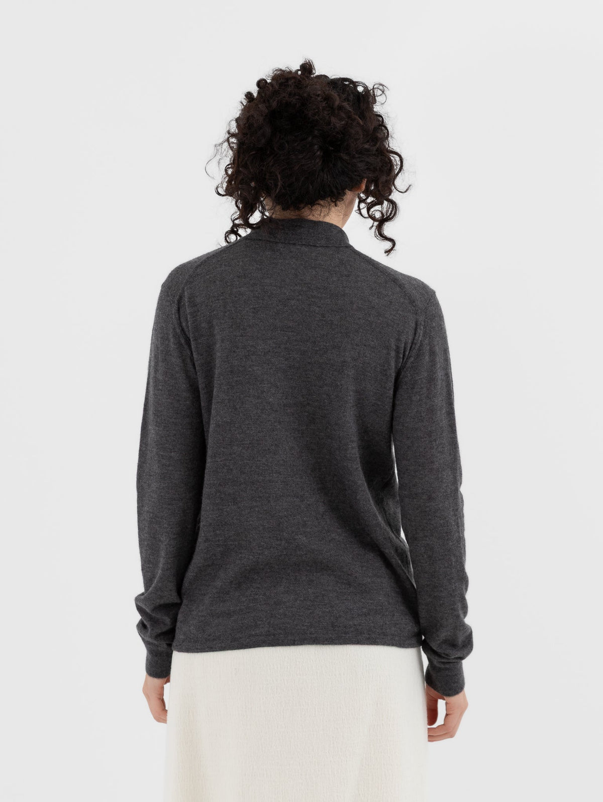Auralee High Gauge Cashmere Cardigan Top in Charcoal - AURALEE at Worthwhile - shop CARDIGAN