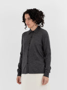 Auralee High Gauge Cashmere Cardigan Top in Charcoal - AURALEE at Worthwhile - shop CARDIGAN