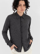 Auralee High Gauge Cashmere Cardigan Top in Charcoal - AURALEE at Worthwhile - shop CARDIGAN