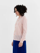 Auralee High Gauge Cashmere Cardigan Top in Light Pink - AURALEE at Worthwhile - shop CARDIGAN