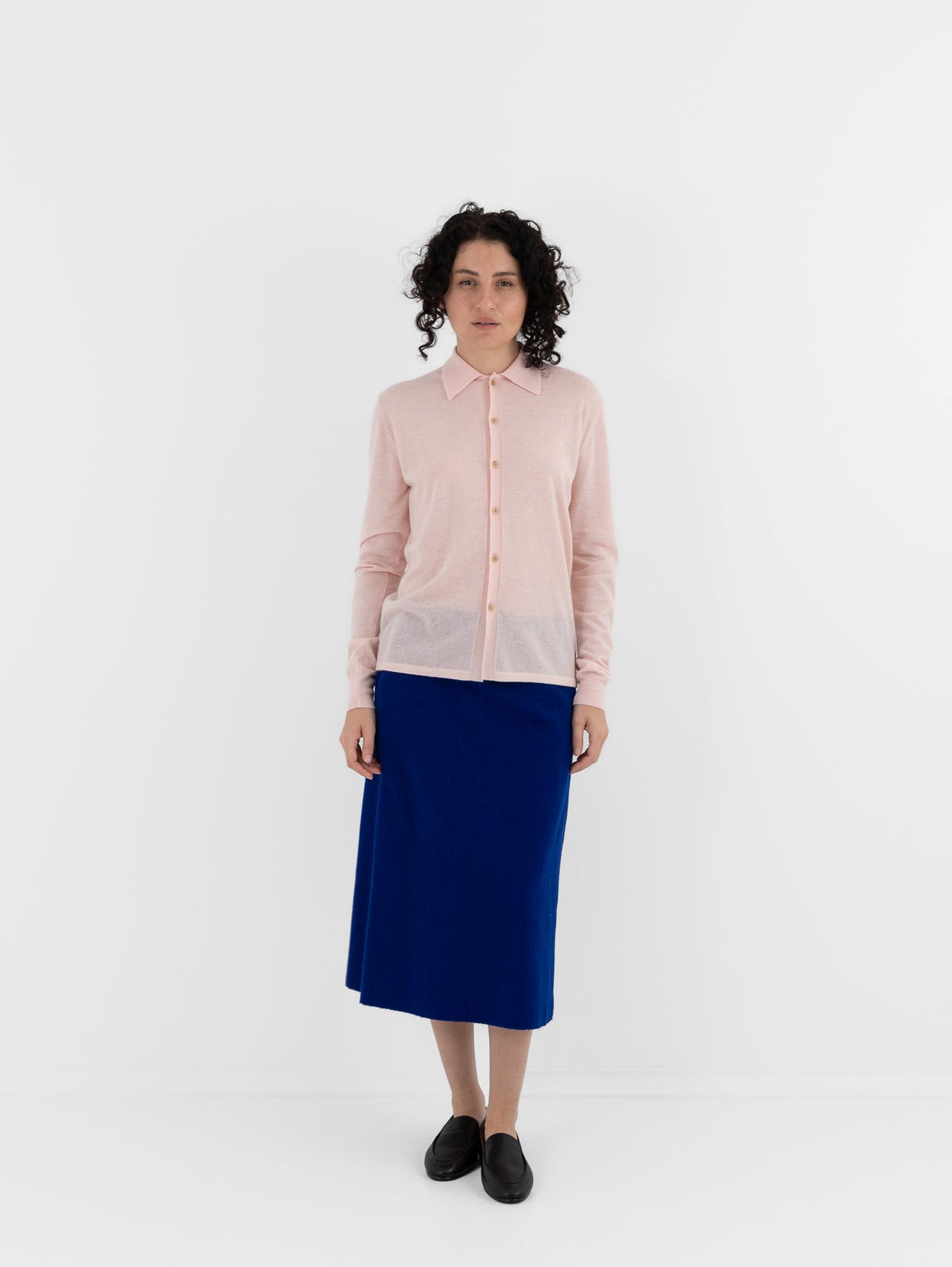 Auralee High Gauge Cashmere Cardigan Top in Light Pink - AURALEE at Worthwhile - shop CARDIGAN