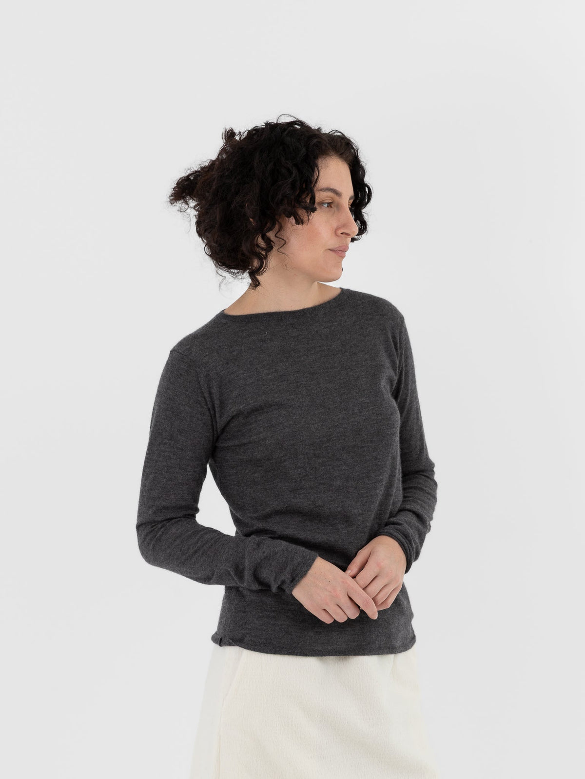 Auralee High Gauge Cashmere Pullover in Charcoal - AURALEE at Worthwhile - shop CARDIGAN