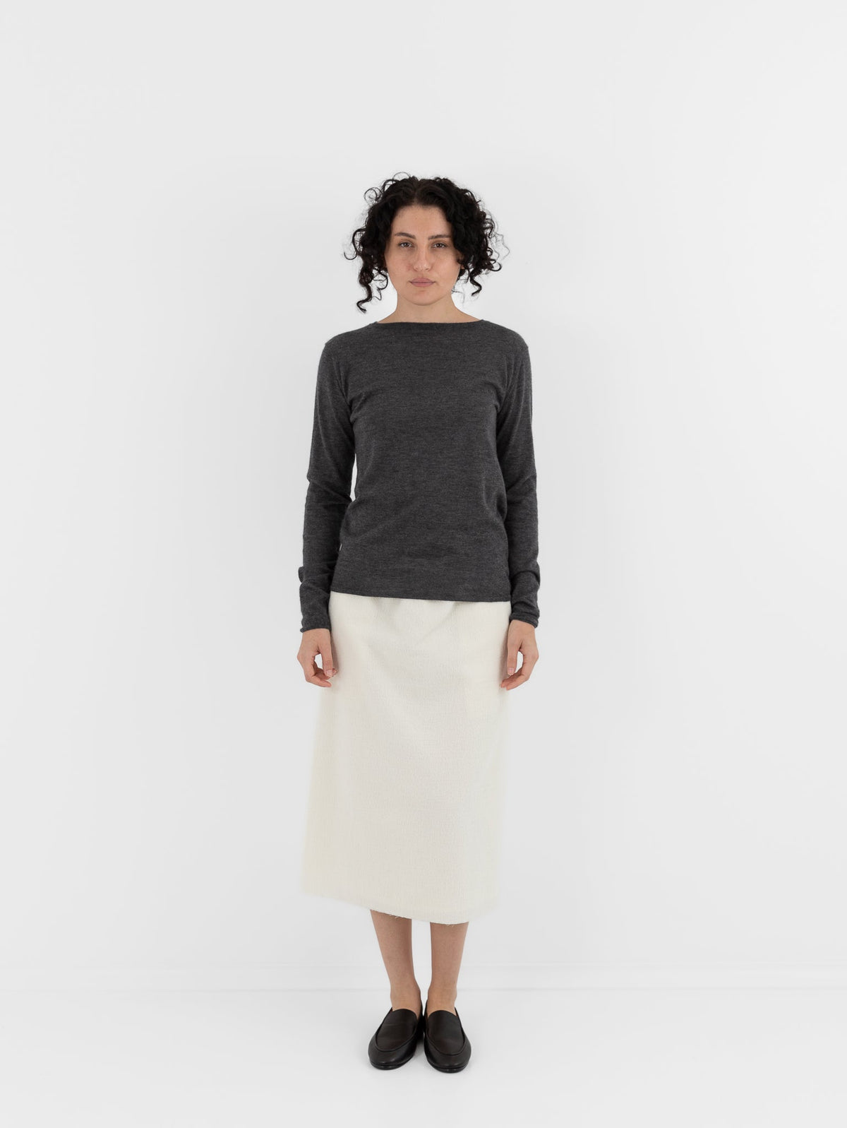 Auralee High Gauge Cashmere Pullover in Charcoal - AURALEE at Worthwhile - shop CARDIGAN