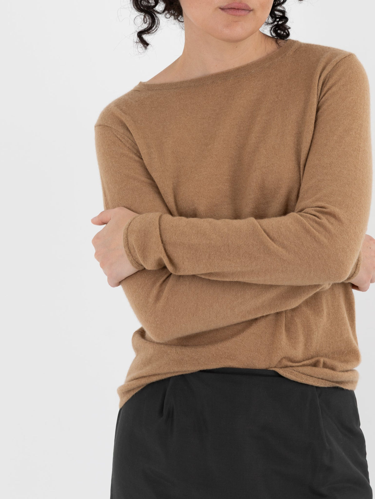 Auralee High Gauge Cashmere Pullover in Light Brown - AURALEE at Worthwhile - shop CARDIGAN