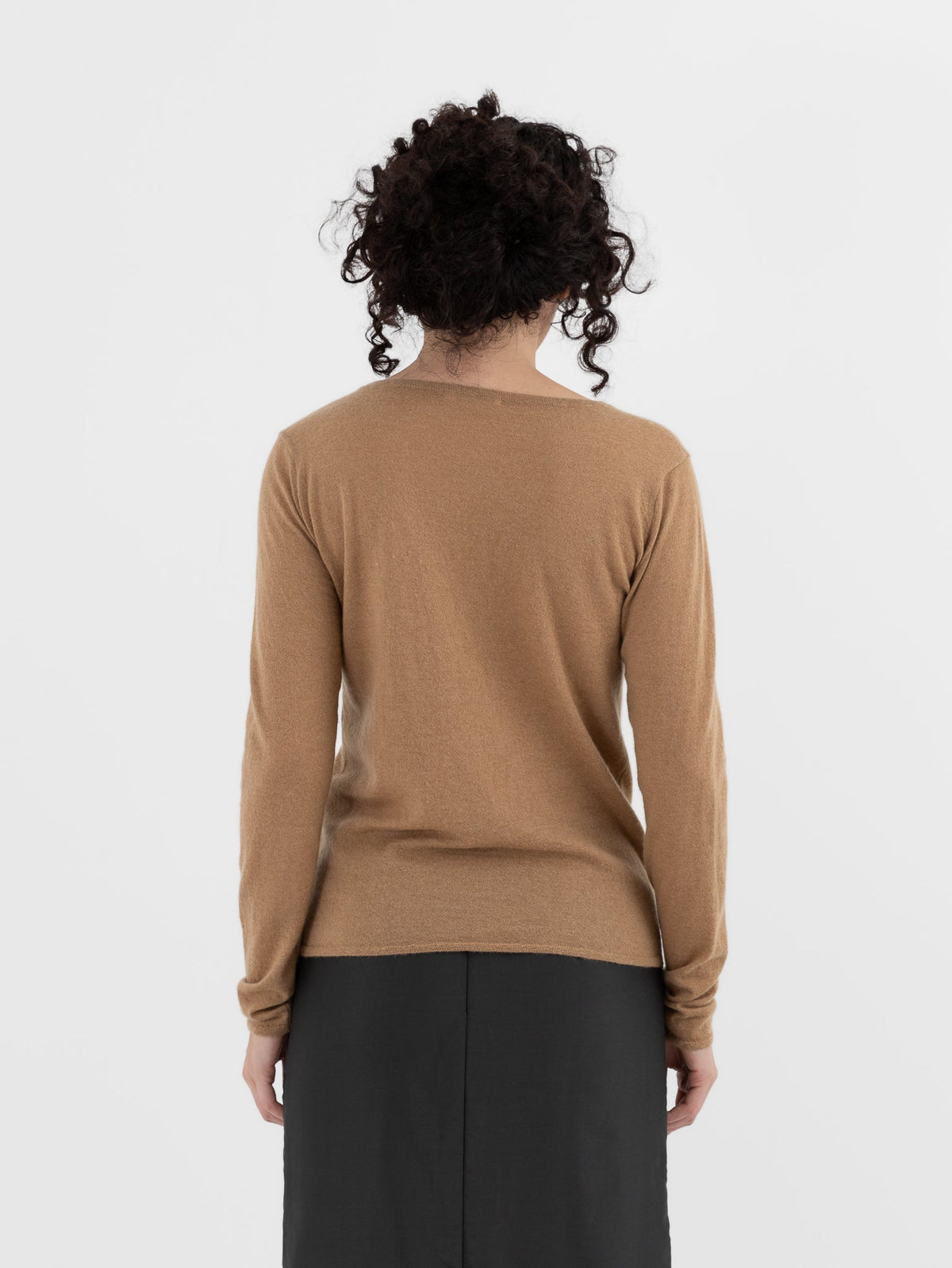 Auralee High Gauge Cashmere Pullover in Light Brown - AURALEE at Worthwhile - shop CARDIGAN