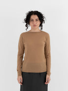 Auralee High Gauge Cashmere Pullover in Light Brown - AURALEE at Worthwhile - shop CARDIGAN