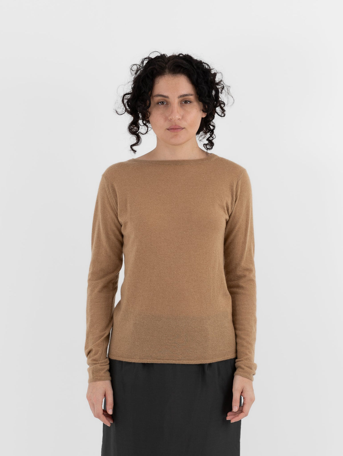 Auralee High Gauge Cashmere Pullover in Light Brown - AURALEE at Worthwhile - shop CARDIGAN