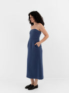 Auralee Homespun Tweed Dress in Dusty Blue - AURALEE at Worthwhile - shop DRESS