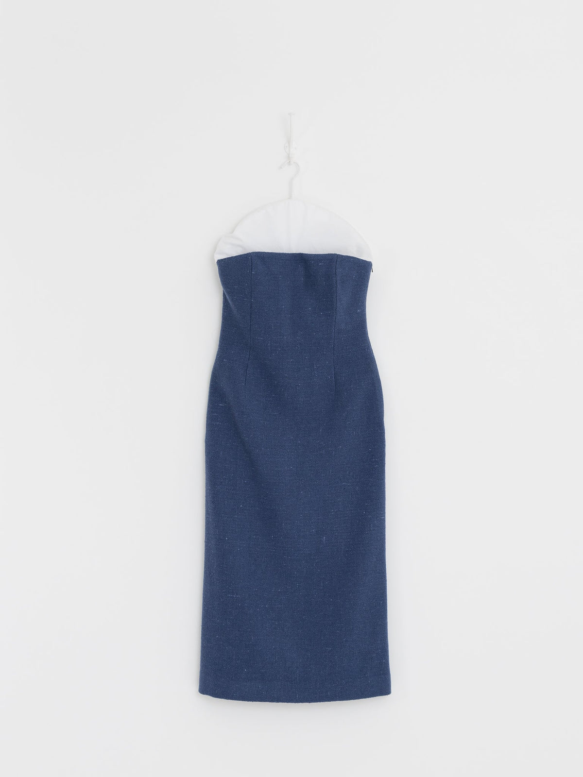 Auralee Homespun Tweed Dress in Dusty Blue - AURALEE at Worthwhile - shop DRESS