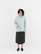 Auralee Light Padded Blouson in Light Blue - AURALEE at Worthwhile - shop TOP