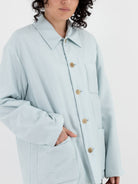 Auralee Light Padded Blouson in Light Blue - AURALEE at Worthwhile - shop TOP