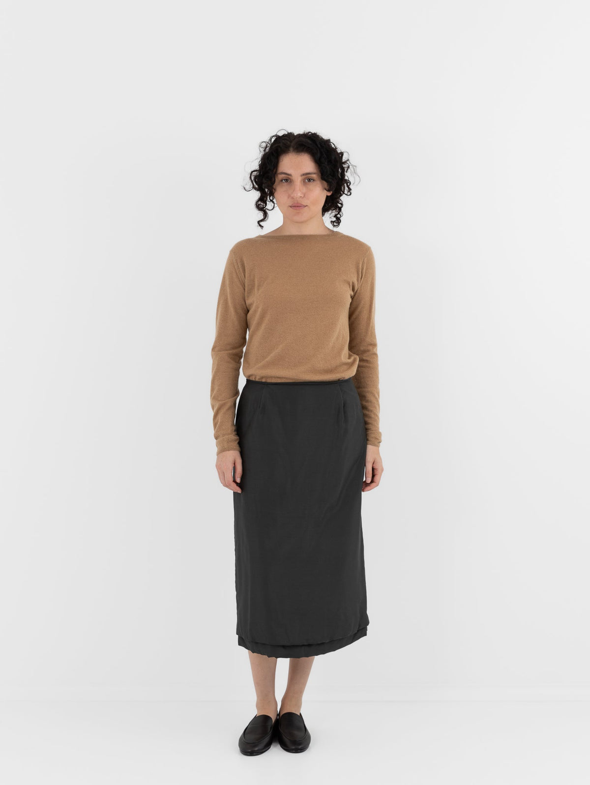 Auralee Light Padded Skirt in Ink Black - AURALEE at Worthwhile - shop SKIRT