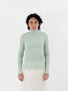 Auralee Nep Turtleneck in Mix Mint - AURALEE at Worthwhile - shop TOP