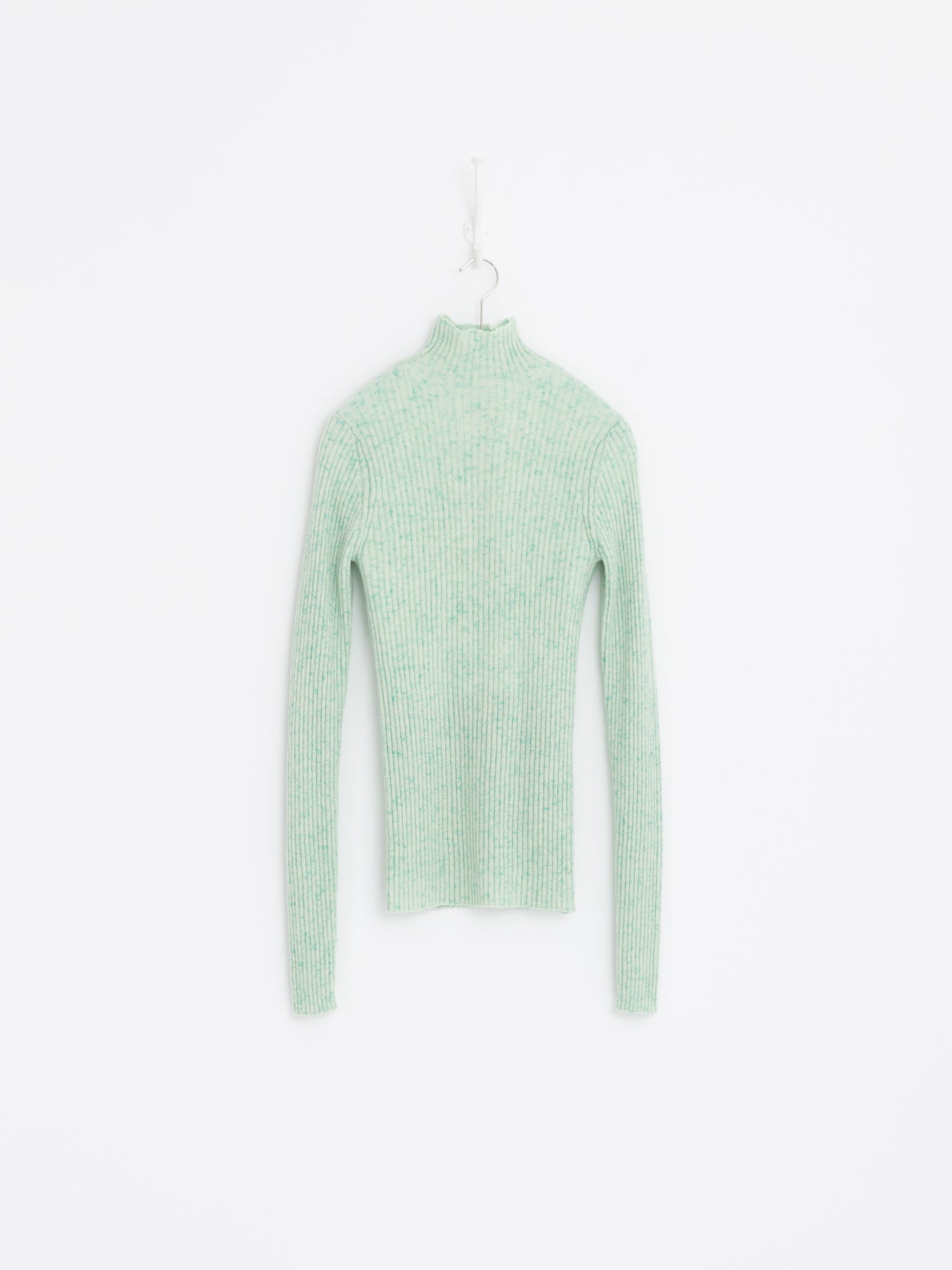 Auralee Nep Turtleneck in Mix Mint - AURALEE at Worthwhile - shop TOP