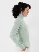 Auralee Nep Turtleneck in Mix Mint - AURALEE at Worthwhile - shop TOP