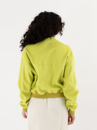Auralee Silk Comfort Fleece Zip Blouson in Lime Yellow - AURALEE at Worthwhile - shop JACKET