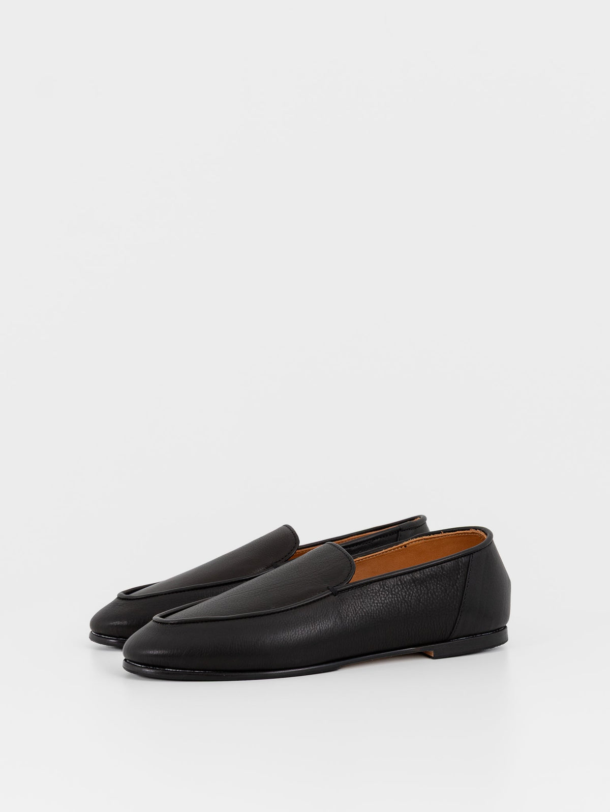Auralee Soft Leather Loafers in Black - AURALEE at Worthwhile - shop SHOES