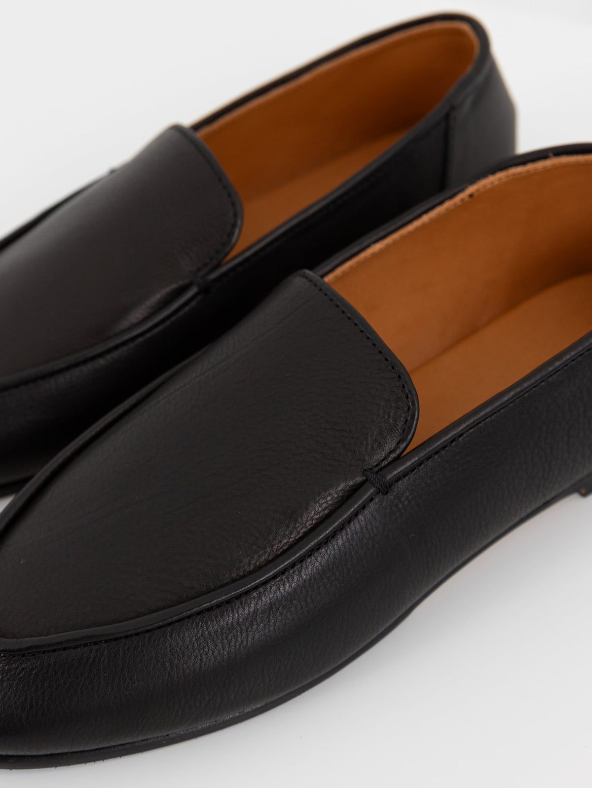 Auralee Soft Leather Loafers in Black - AURALEE at Worthwhile - shop SHOES