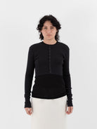 Auralee Super Fine Wool High Gauge Rib Knit Short Cardigan in Charcoal - AURALEE at Worthwhile - shop CARDIGAN