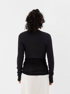 Auralee Super Fine Wool High Gauge Rib Knit Short Cardigan in Charcoal - AURALEE at Worthwhile - shop CARDIGAN