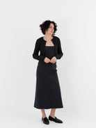Auralee Super Fine Wool High Gauge Rib Knit Short Cardigan in Charcoal - AURALEE at Worthwhile - shop CARDIGAN